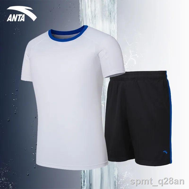 ✱Anta Sports Suit Bộ đồ thể thao nam Phong cách mùa hè quần áo bóng đá chạy hai mảnh khô nhanh 95912202