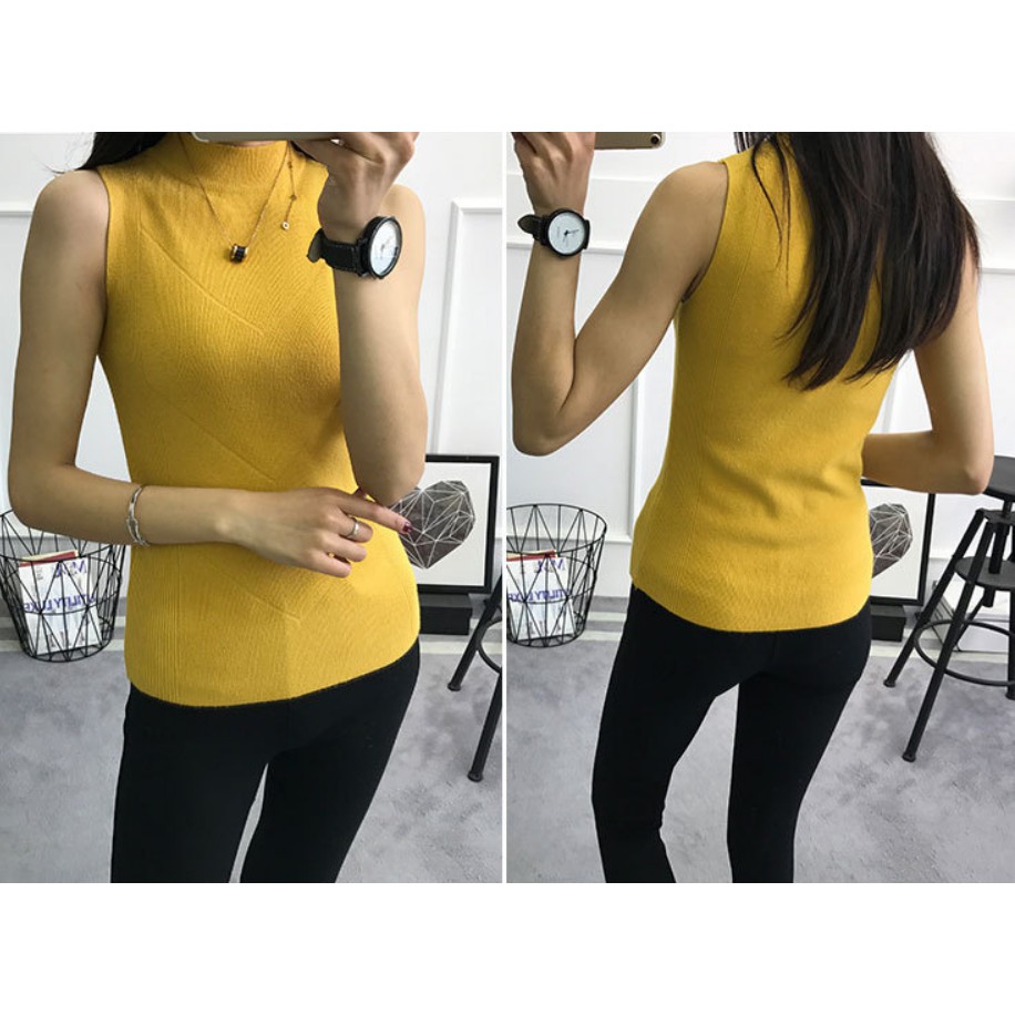 [Video + sẵn hàng] Áo len nữ sát nách - AL-103i