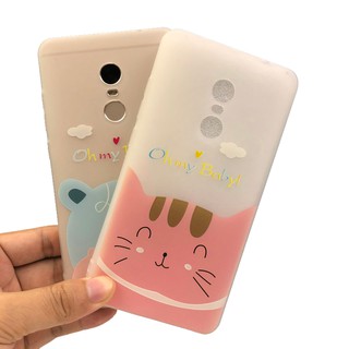 ốp Xiaomi Redmi Note 4 Case Soft Cute Cat Hippo TPU Full Cover