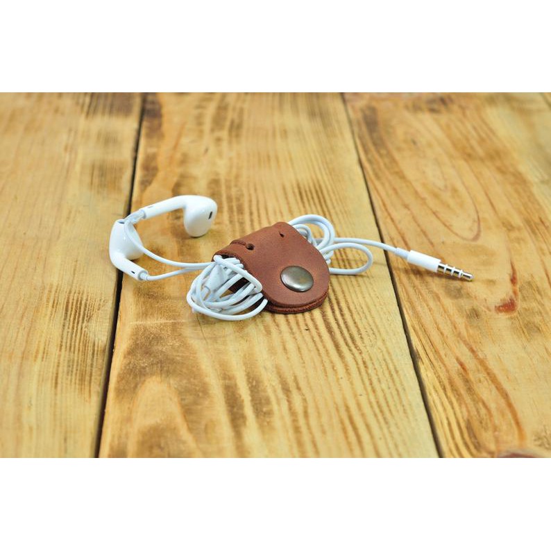 [Mua 4 tặng 1] Cuốn Dây Tai Nghe Cún Con Basic Đủ Màu Sắc - Da Thật Handmade | BigBuy360 - bigbuy360.vn