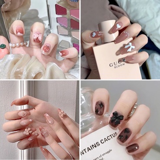 Bộ 24 móng tay giả đính đá cao cấp kèm keo sẵn trên móng siêu xinh