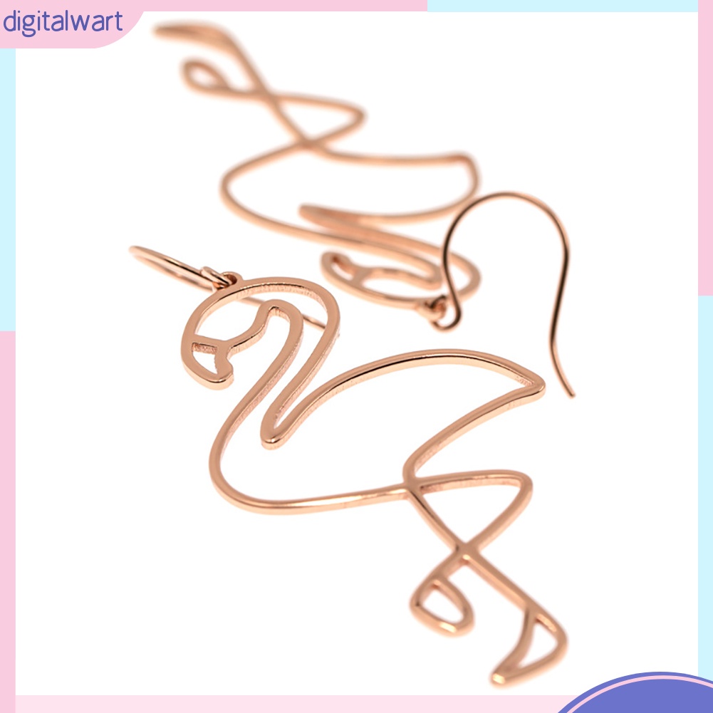 Đôi Khuyên Tai Dài Hình Chim Hồng Hạc Dễ Thương Cho Nữ