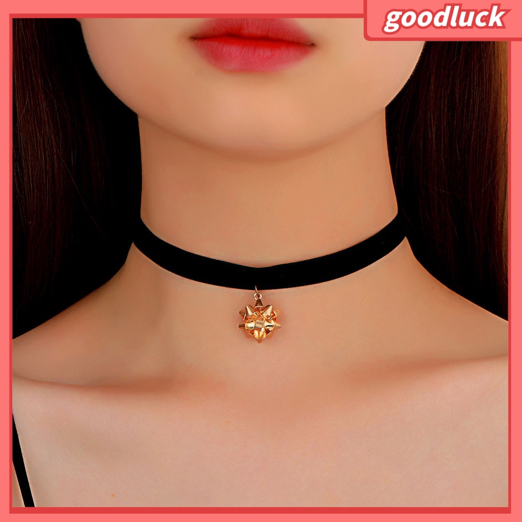 Vòng Cổ Choker Bằng Nhung Mặt Hình Cây Thông Giáng Sinh Dành Cho Nữ