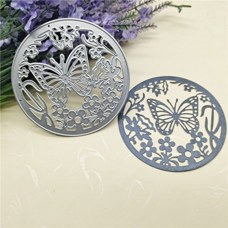 Tấm khuôn cắt dập nổi DIY tạo kiểu hoa bướm bằng kim loại cho làm sổ lưu niệm album thiệp