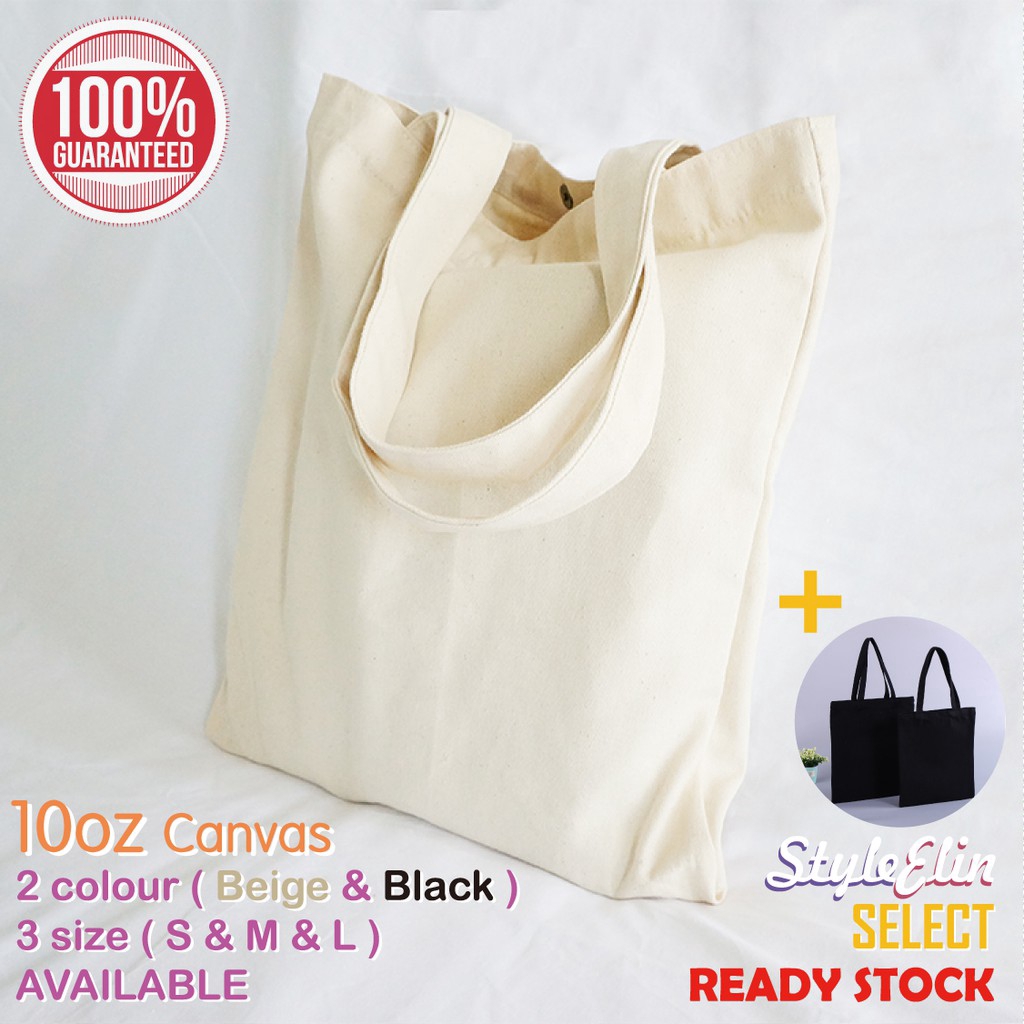 Túi xách tote bằng vải canvas màu trơn 10OZ