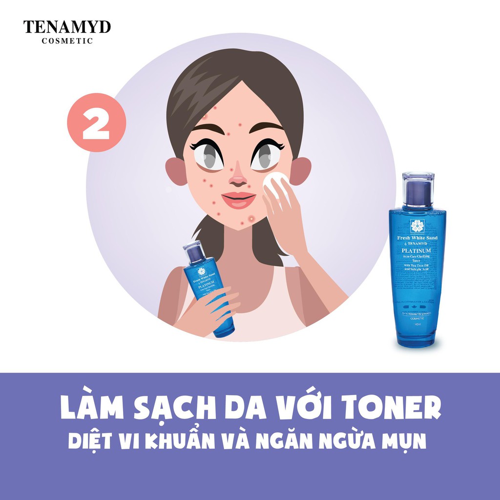 Bộ sản phẩm ngăn ngừa và giảm mụn Tenamyd Canada - Platinum Acne Care Clarifying Tenamyd Canada