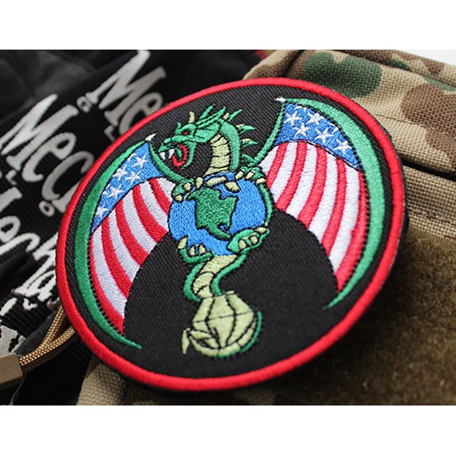 Patch vải velcro rồng Mỹ dán ba lô, nón , quần áo , túi xách