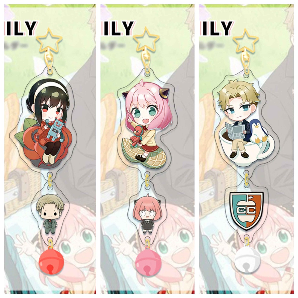( TÍ HON LỤC LẠC ) Móc khóa Spy x Family Gia đình điệp viên ver tí hon mica trong acrylic anime chibi