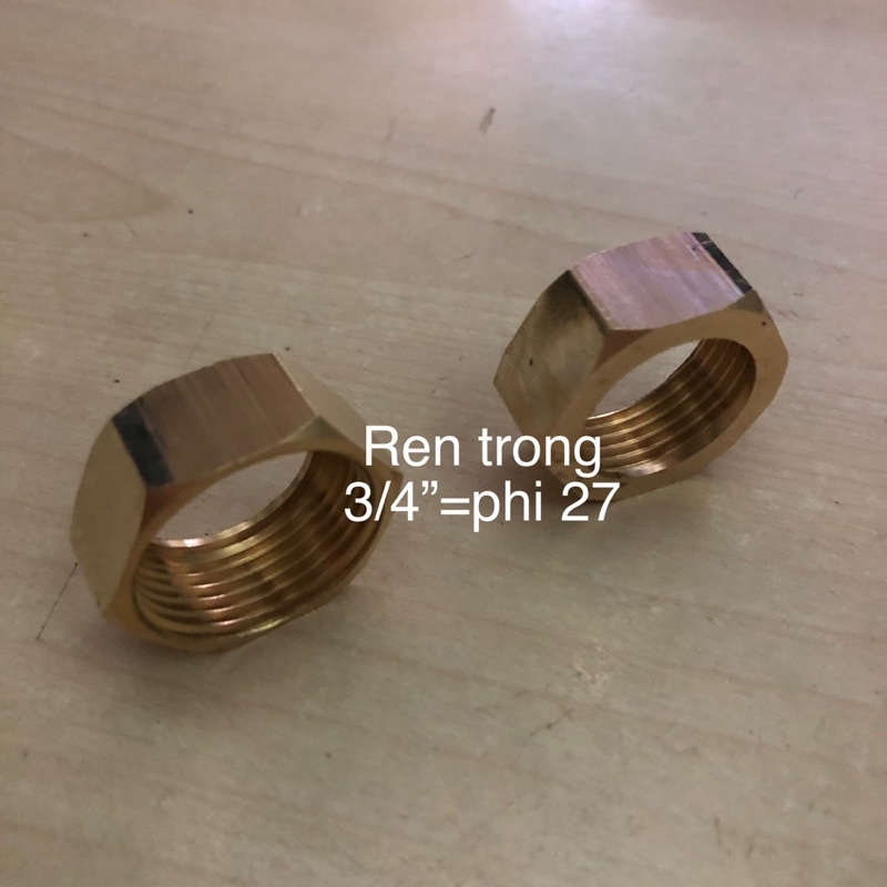 Rắc co thau, đuôi đồng hồ nước ren trong 27 ren ngoài 21