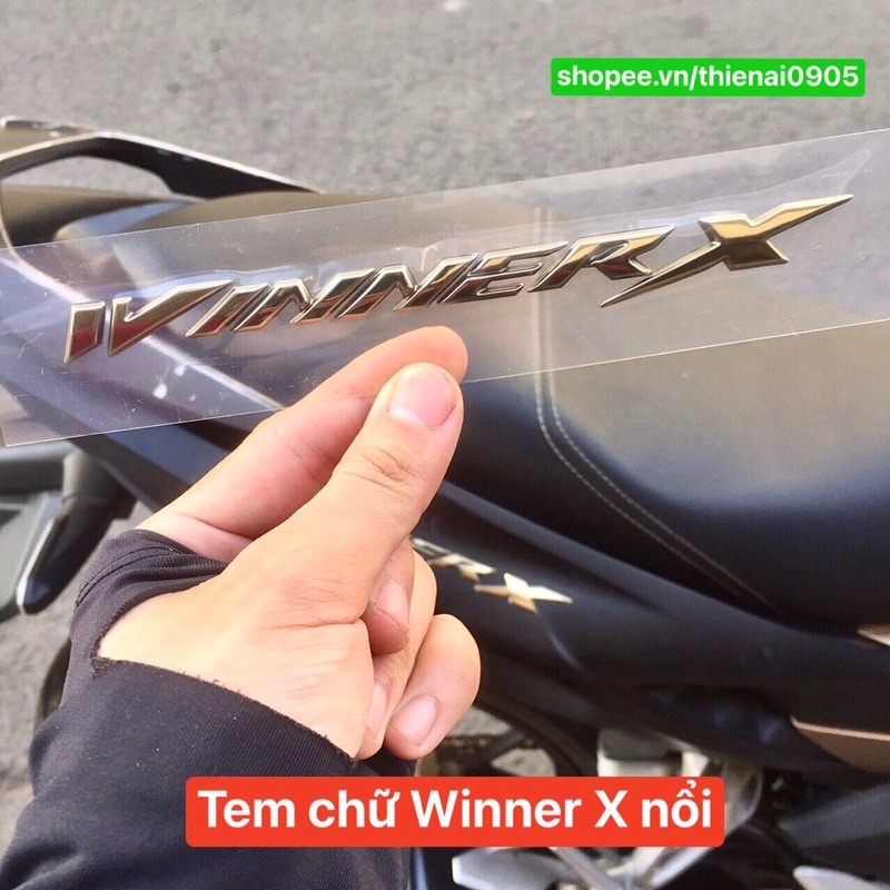 Tem logo chữ Winner X nổi [Giá 1 cặp]