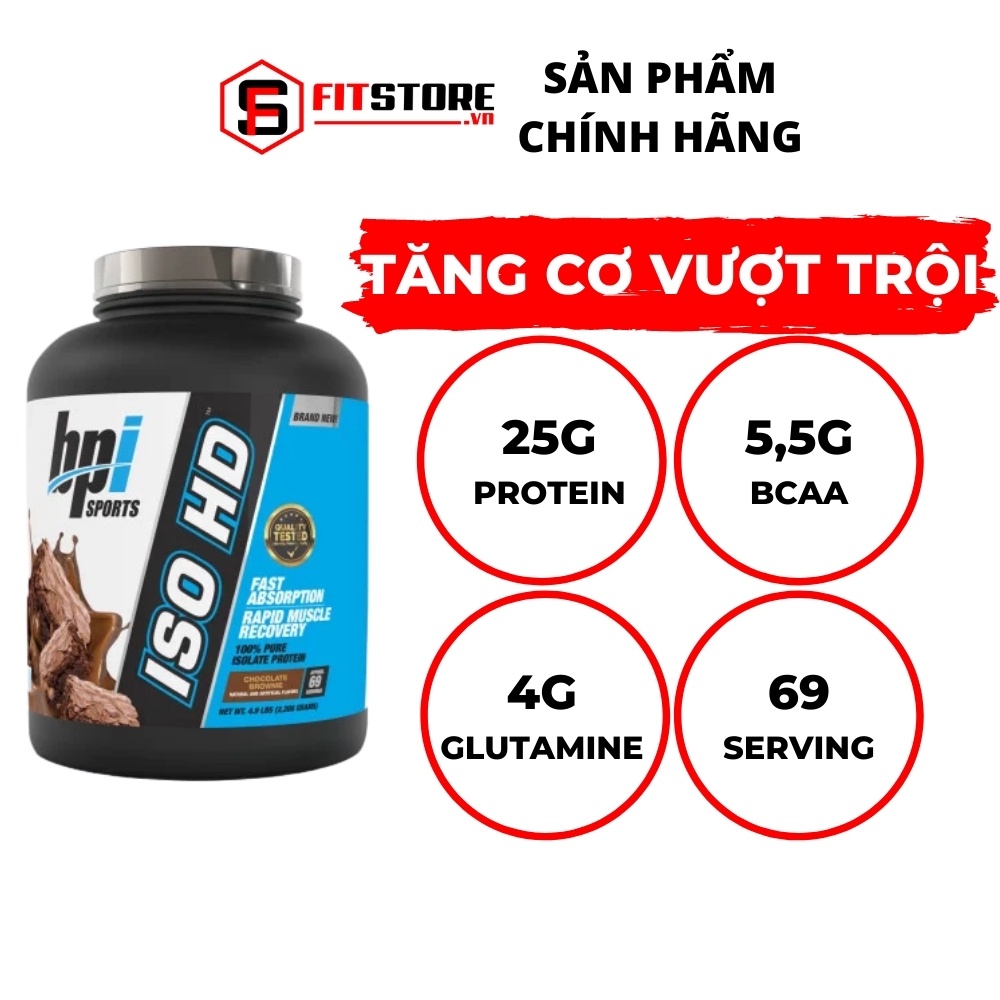 Sữa Tăng Cơ Whey Iso HD 5Lbs - 100% Whey Protein Isolate - Tăng Cơ Vượt Trội