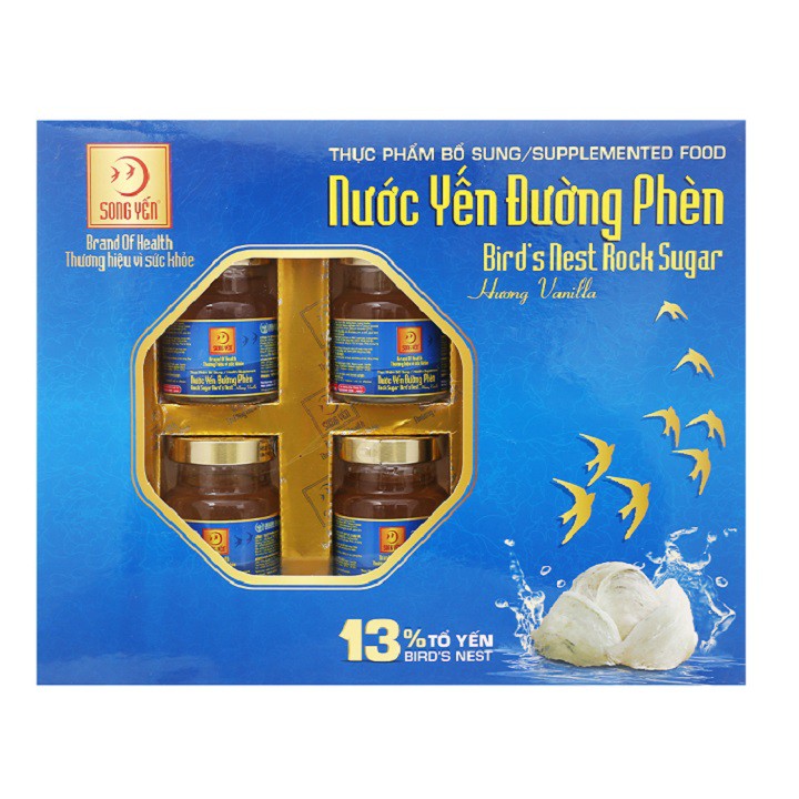 [SIÊU SALE] Nước yến sào Song Yến hương Vanilla 13% tổ yến cao cấp (6 lọ x 70ml)