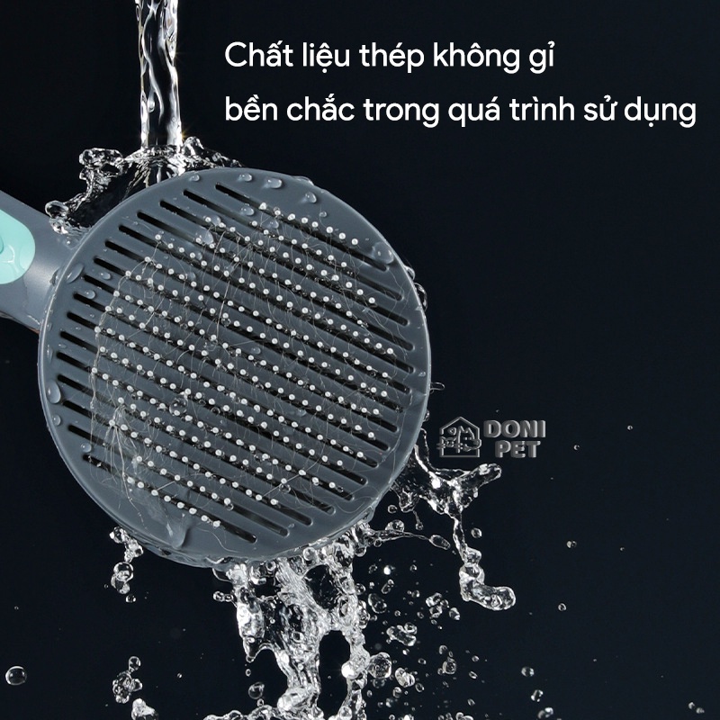 Lược chải lông mèo - Bàn chải lông mèo chó có nút bấm chính hãng CLEAN