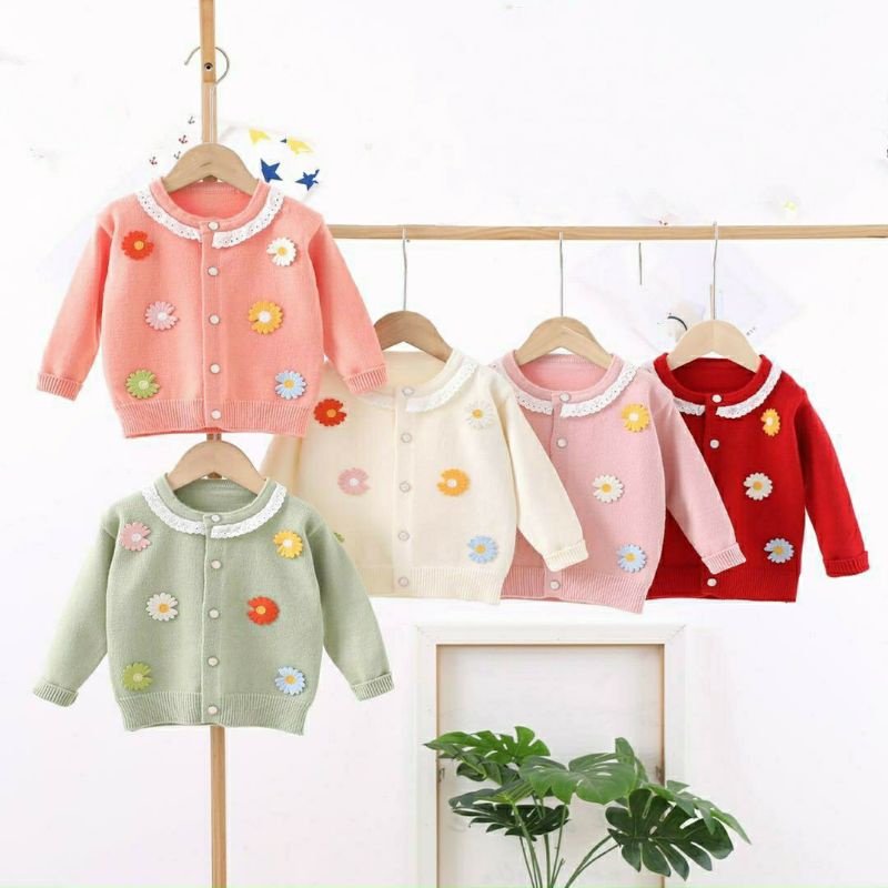 Áo len 2 lớp đính hoa siêu mềm mịn, ấm áp cho bé - Hàng cao cấp (10-23kg)
