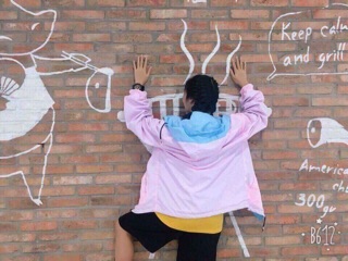 ( Ảnh thật khách mặc ) Áo khoác Ulzzang mặc được hai kiểu