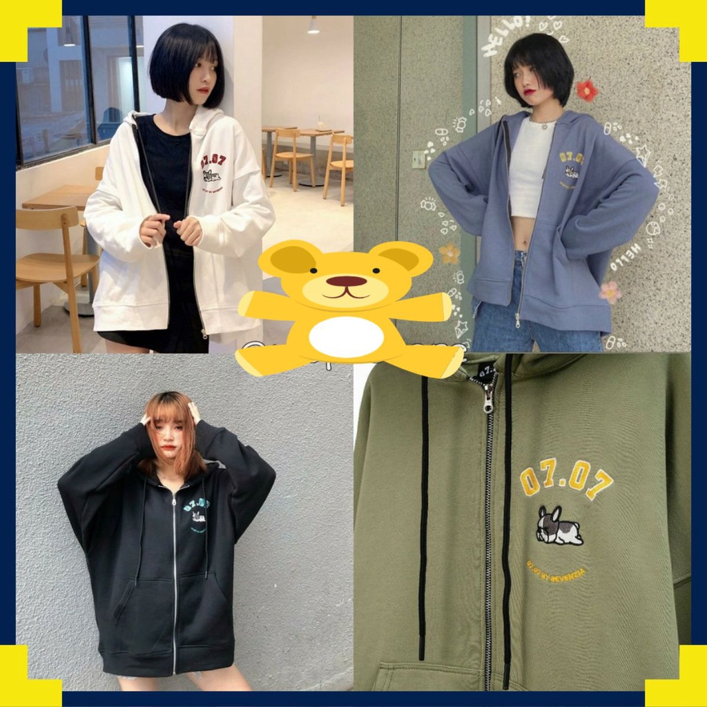 Áo Khoác Nỉ Bông Dây Kéo PUPPY LAZY HOODY Unisex (5 Màu)