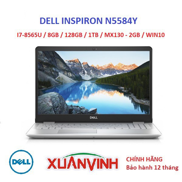 Laptop DELL 5584 INSPIRON N5584Y I7-8565U 8GB 128GB+1TB MX130-2GB WIN10 (NEW 100%,) 20