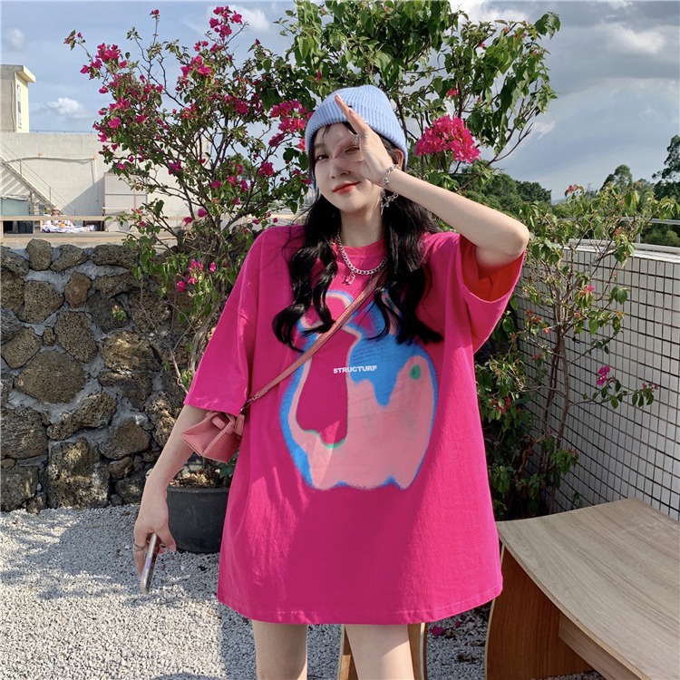 Áo Thun Nữ Tay Ngắn In Hình Thời Trang Hàn Quốc