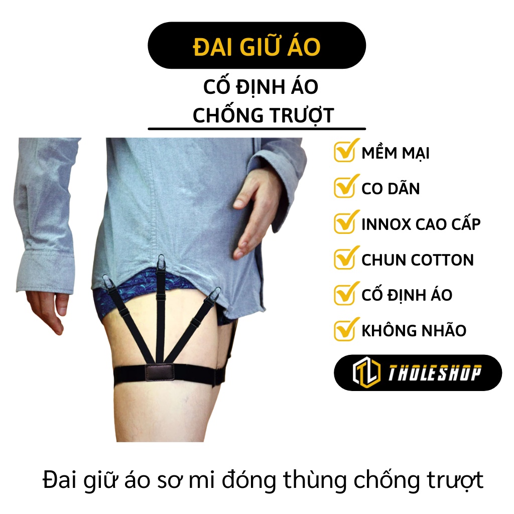 Đai Giữ Áo Sơ Mi - Đai Kẹp Giữ Cố Định Dáng Áo Sơ Mi Co Giãn, Thoải Mái Khi Đeo 5436