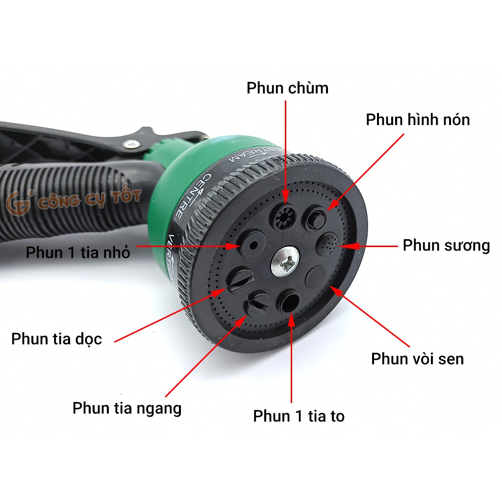 Vòi xịt nước tưới cây rửa xe 8 chế độ