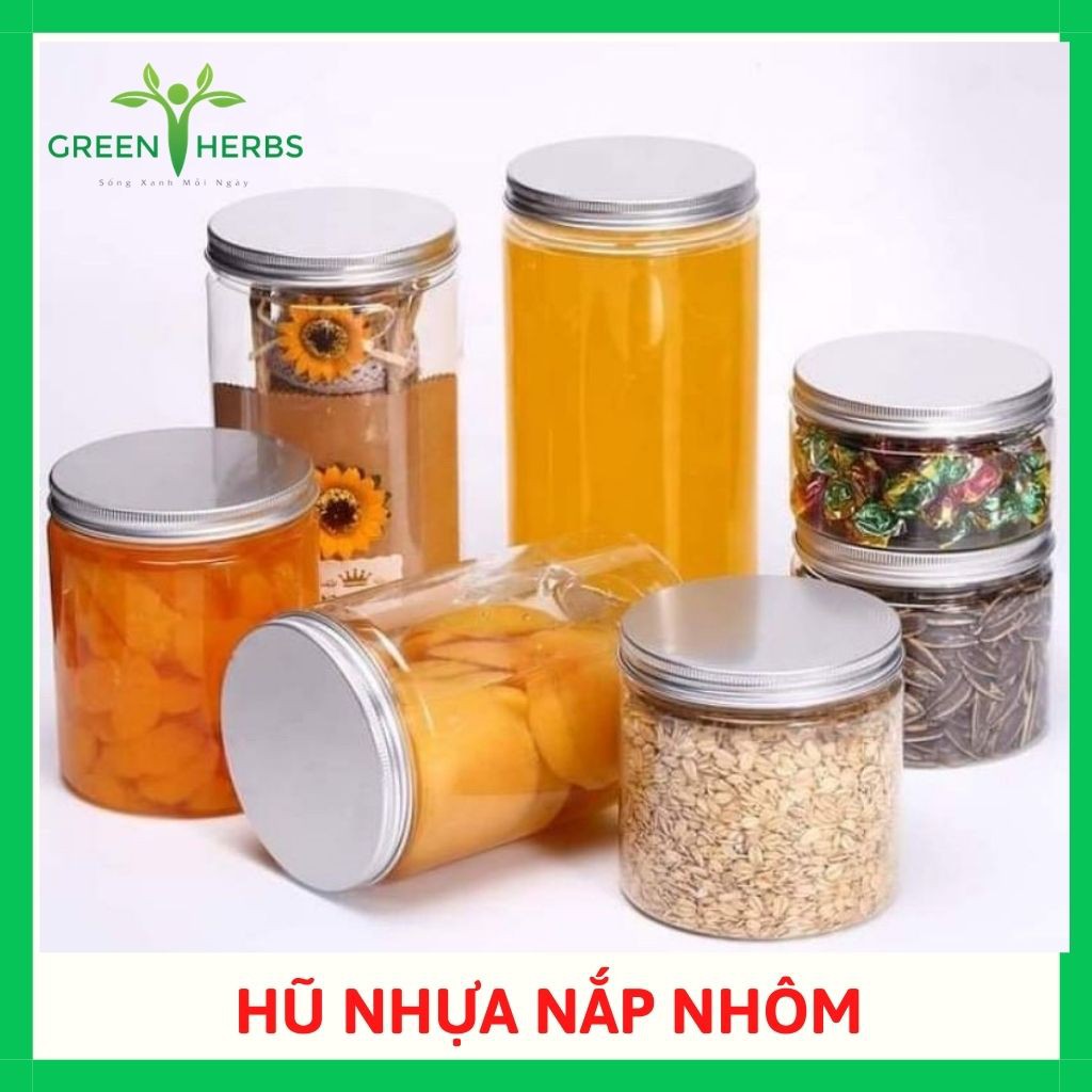 Hộp Nhựa, Hũ Nhựa Pet Nắp Nhôm, Nắp Nhựa Đựng Thực Phẩm, Đồ Khô, Ngũ Cốc 900ml GREEN FOOD | BigBuy360 - bigbuy360.vn