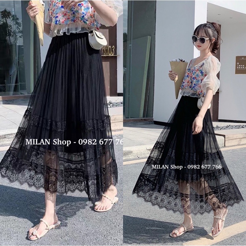 [Mã WASTUP giảm 10% tối đa 30K đơn 99K] Chân váy xếp ly công chúa phối ren dịu dàng nữ tính | BigBuy360 - bigbuy360.vn