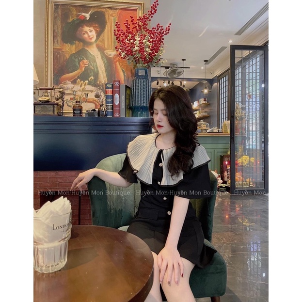 Váy tiểu thư khoá lưng siêu hot, váy đen cổ bèo be ( kèm ảnh và video) | BigBuy360 - bigbuy360.vn
