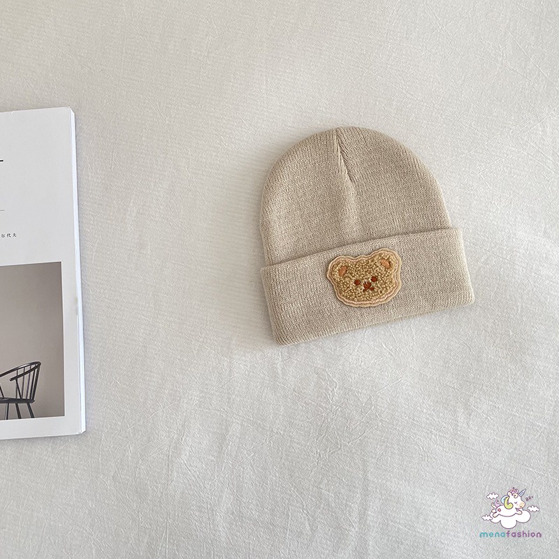 Mũ beanie Co Giãn Hình Gấu Đáng Yêu Cho Bé