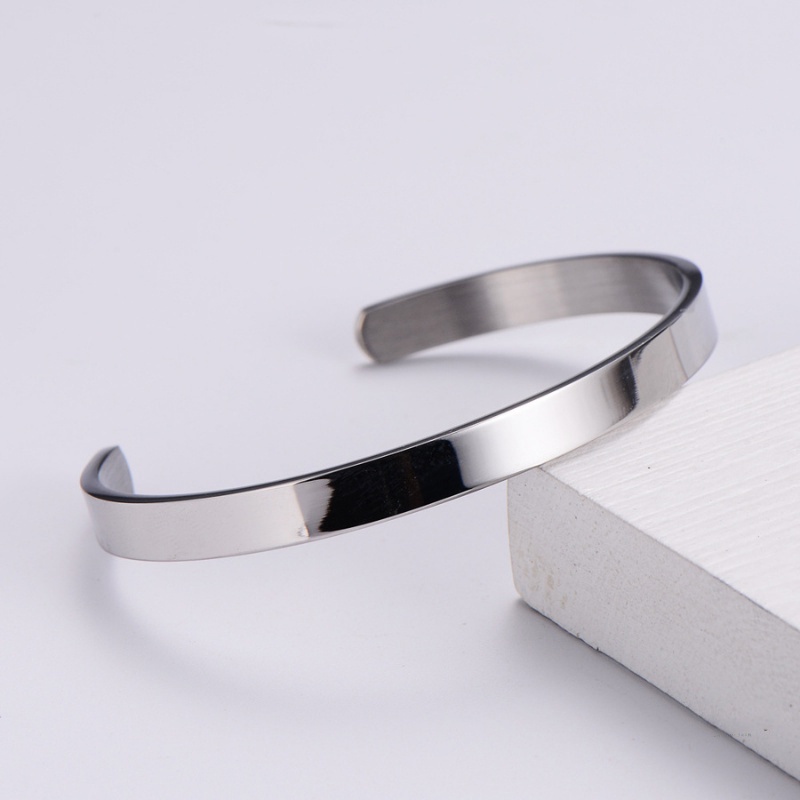 Vòng Tay Nam Basic Cuff Thép Không Gỉ Basic Clothes - Lắc Tay Nam Nữ Unisex Thời Trang Cao Cấp Màu Bạc Thép Titan