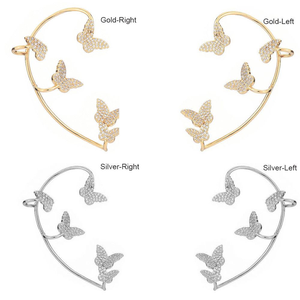 Khuyên Vành Tai Hình Bướm Đính Đá Zircon Thời Trang Phong Cách Hàn Quốc Dành Cho Nữ