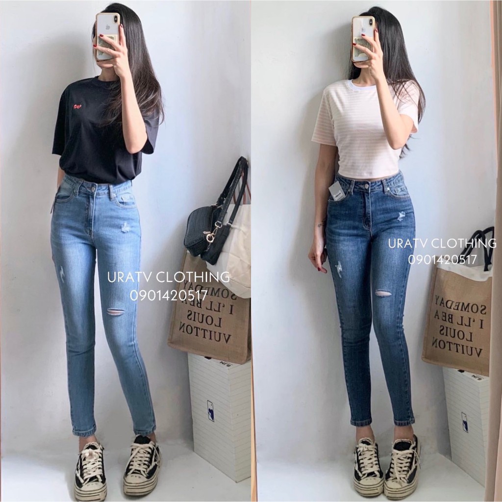 [FREESHIP - ẢNH CHÍNH CHỦ] Quần skinny 9 tấc RÁCH 2 điểm T0PSH0P | BigBuy360 - bigbuy360.vn