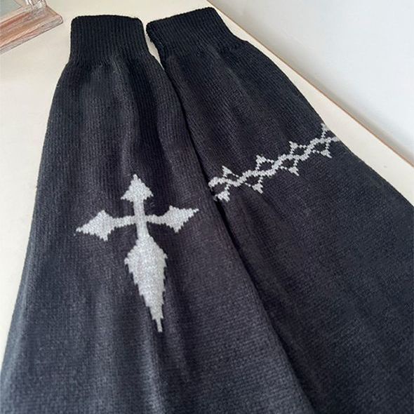 Jiashucheng Vớ Ống Rộng Phối Dây Xích Không Đối Xứng Kiểu Punk Nhật Bản Ngọt Ngào Cá Tính Dành Cho Nữ Sinh