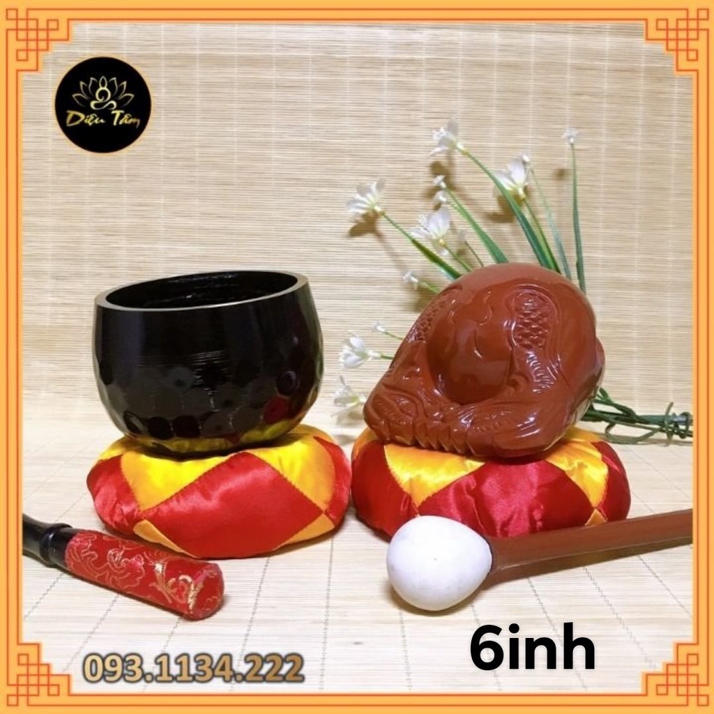 Chuông mõ , chuông đen tụng kinh Phật gia trì Đài Loan 6 inch
