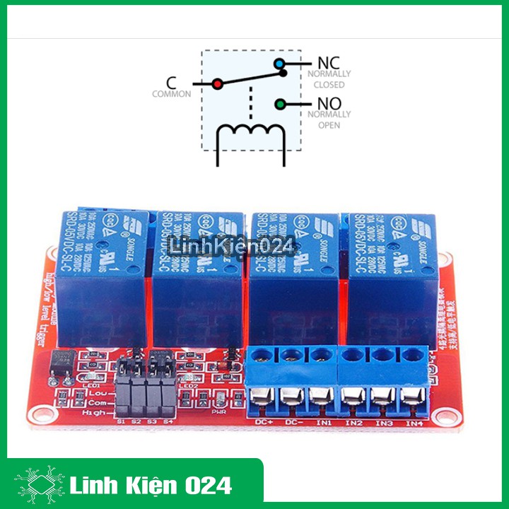 Module Relay 5VDC 1/2/4 Kênh High / Low