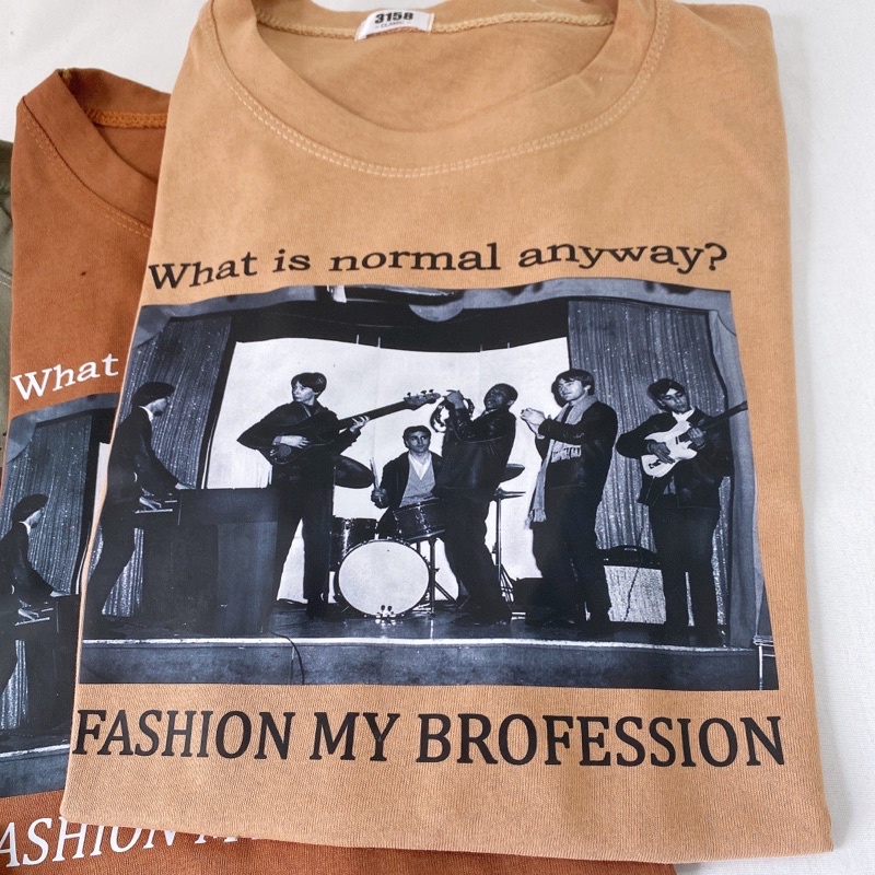 Áo phông 3158, áo thun tay lỡ form rộng chất cotton in hình ban nhạc