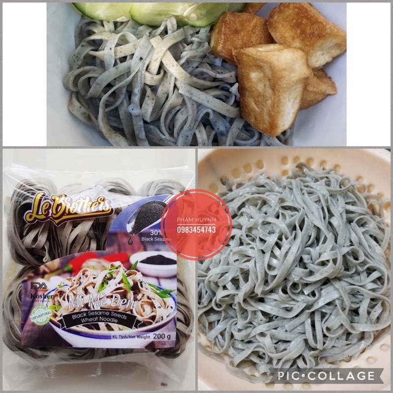 Mì mè đen hữu cơ Le Brothers gói 200g (mỳ mè đen)
