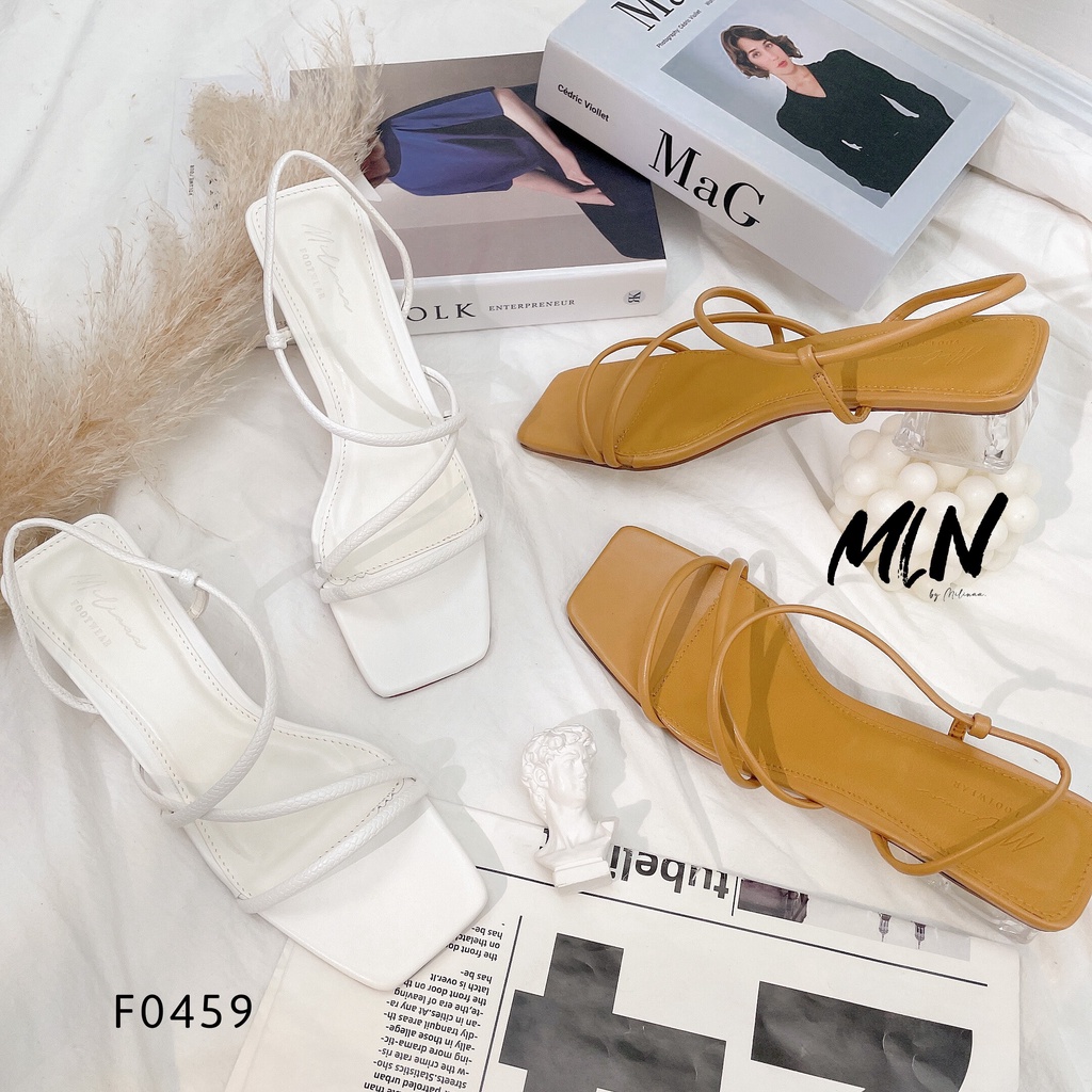 GIÀY SANDAL NỮ GÓT TRONG 3P QUAI CHỮ Z MÃNH F0459