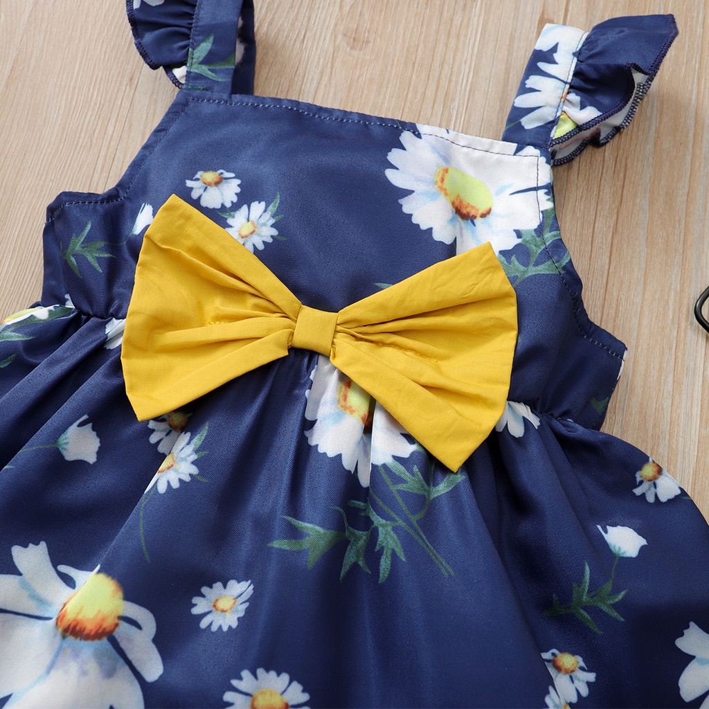 Set áo tay cánh tiên họa tiết hoa + quần ngắn dễ thương MIKRDOO thời trang mùa hè dành cho bé gái