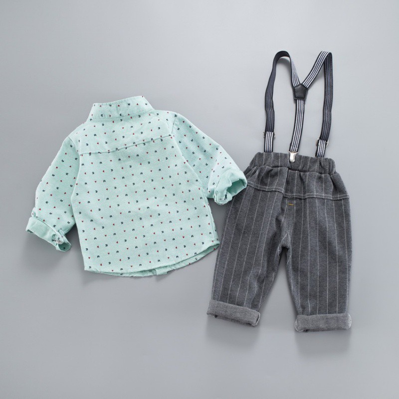 Set áo dài tay và quần yếm thời trang dành cho bé