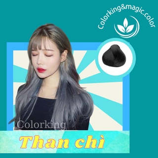 Thuốc nhuộm tóc màu THAN CHÌ lên từ nền đen không cần dùng Thuốc tẩy tóc Colorking