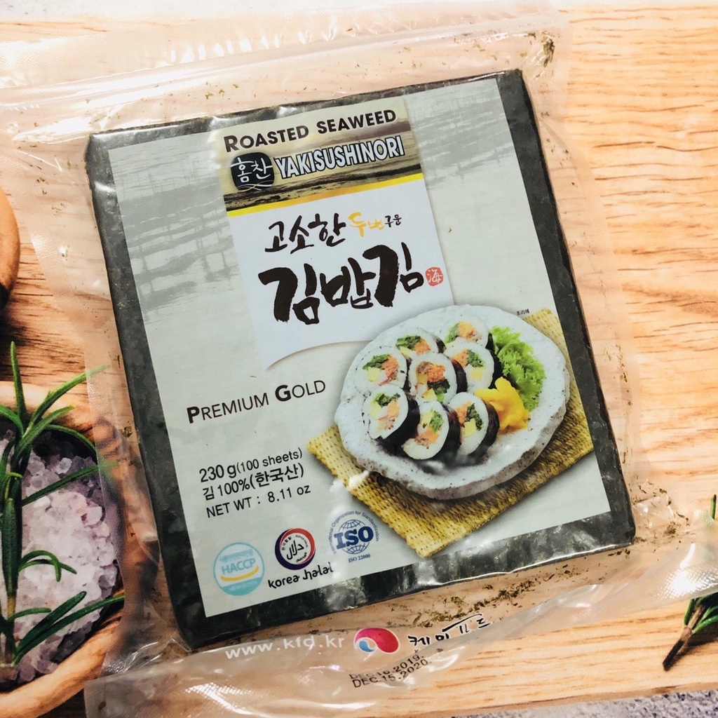 Rong biển cuộn cơm kimbab Hàn Quốc 100 lá