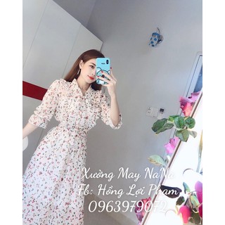 Đầm maxi hoa nhí cột nơ (hình thật - video)