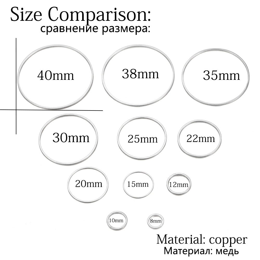 Set 20/50 vòng nối St.kunkka bằng đồng 8-40mm làm trang sức diy