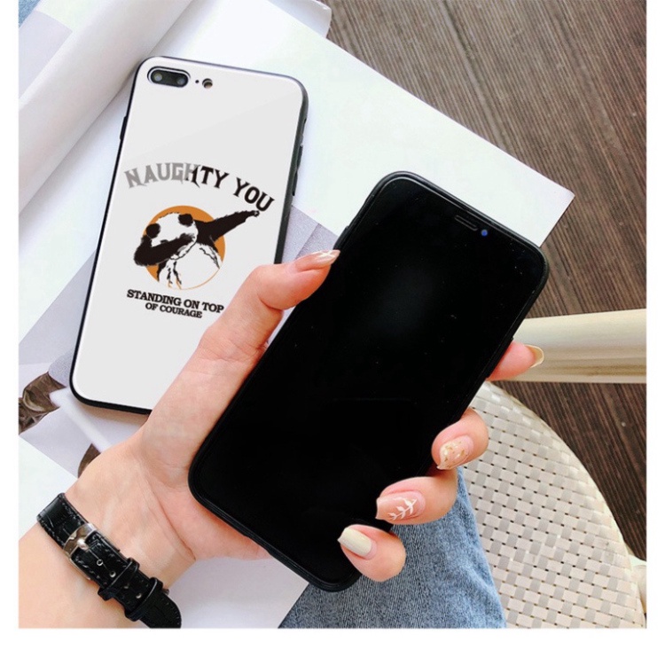 Ốp lưng iphone 6, 7, 8 Plus, X, XS, XR, XSMAX, 11, 11PRO, 11 PROMAX, 12, 13 PROMAX  panda xinh tươi BẰNG KÍNH PKVN