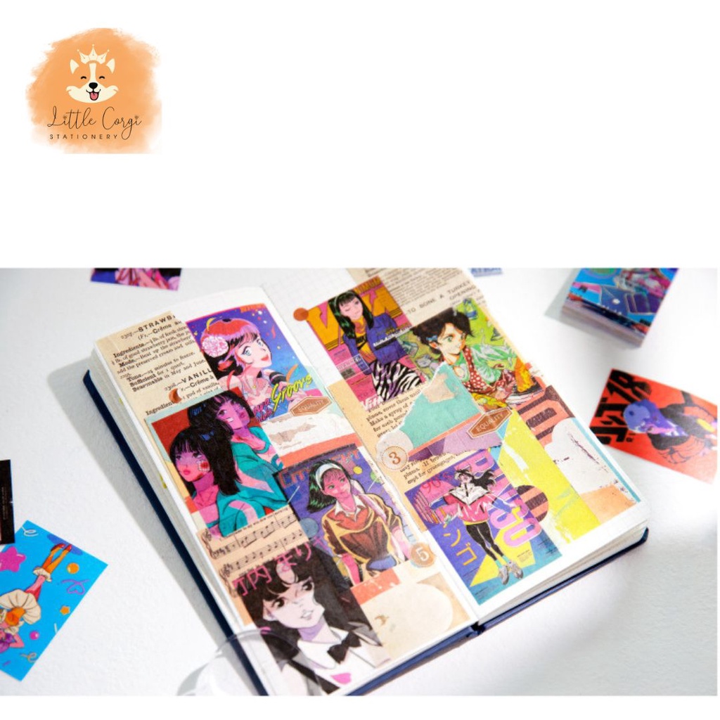 Set 20 hình dán sticker cô gái anime, manhwa phong cách - Xấp 20 sticker hình dán anime nhiều mẫu