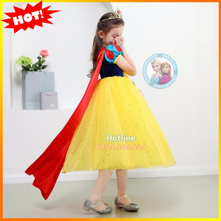 🔥Hot🔥 Đầm Hóa Trang Công Chúa Bạch Tuyết Cho Bé Gái Hàng Đẹp, Giá Tốt. Cài Tóc Đỏ, Vương Miện Gậy Thần