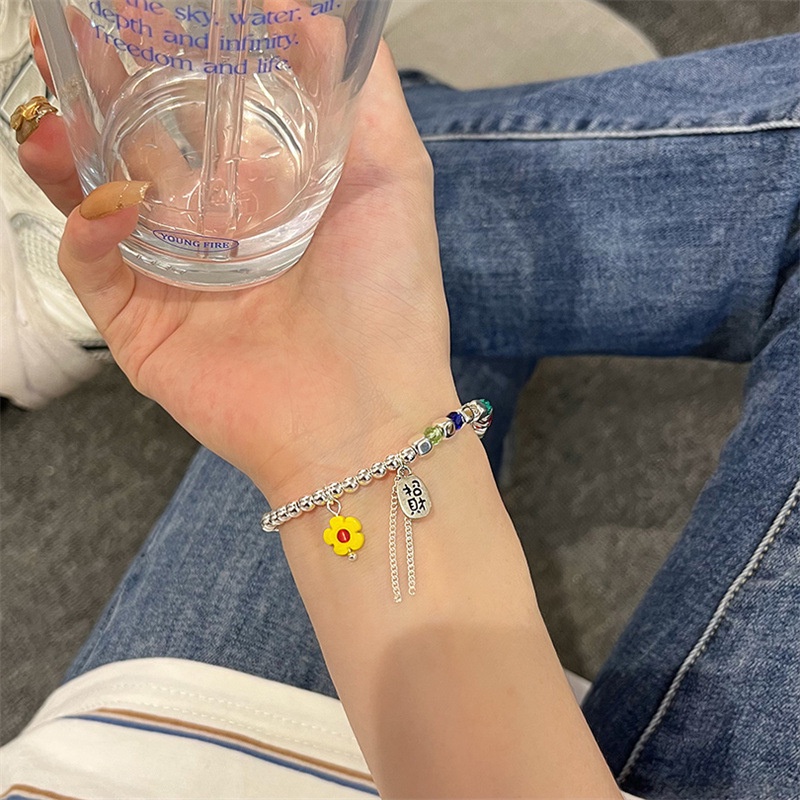 Vòng Tay Chuỗi Hạt Nhiều Màu Sắc Phong Cách Harajuku Thời Trang Cho Nữ