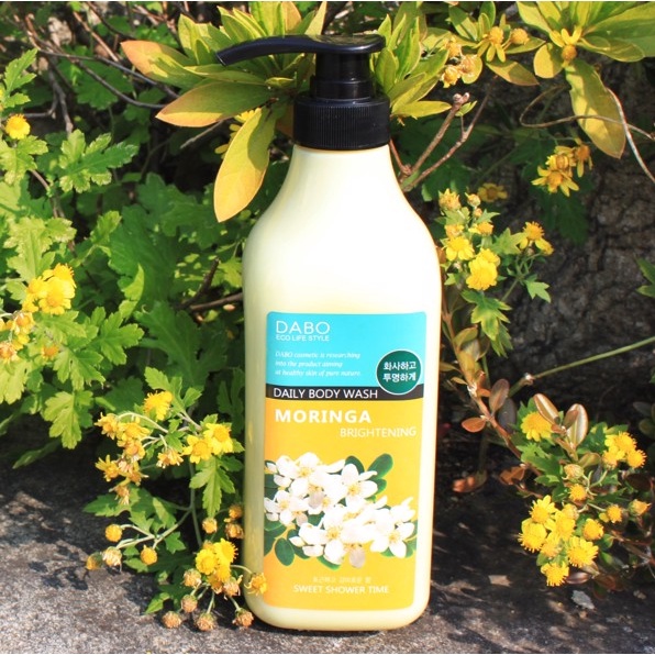 Sữa tắm dành cho da da dầu nhờn hương hoa chùm ngây dịu nhẹ, thanh mát DABO MORINGA Hàn Quốc 750ml / Chai- HÀNG CHÍN