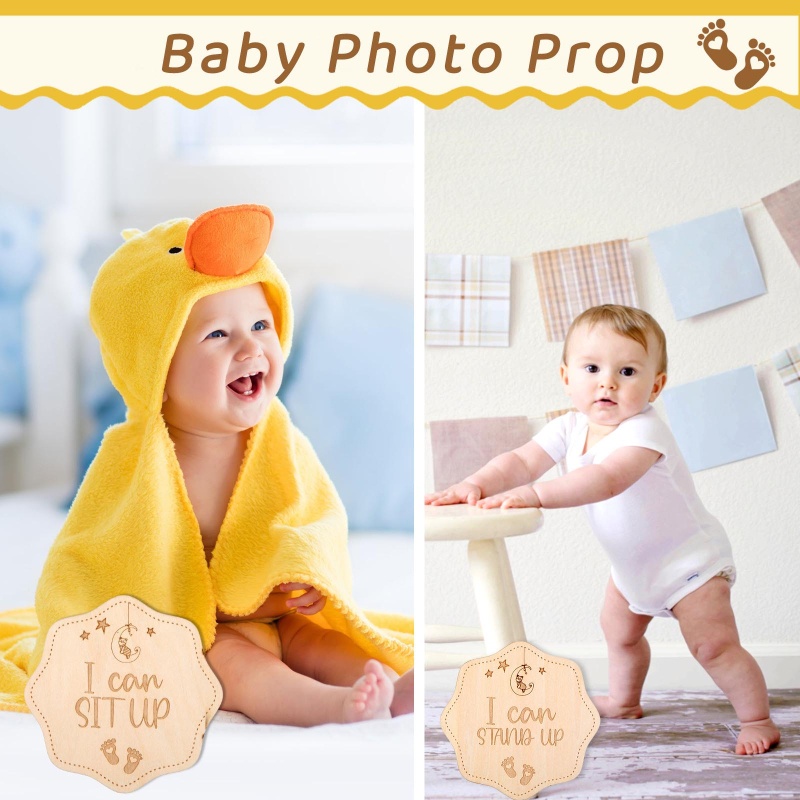 Bộ 13 Tấm Thẻ Đánh Dấu Hai Mặt In Họa Tiết Đánh Dấu Cột Mọc Răng Dành Cho Em Bé