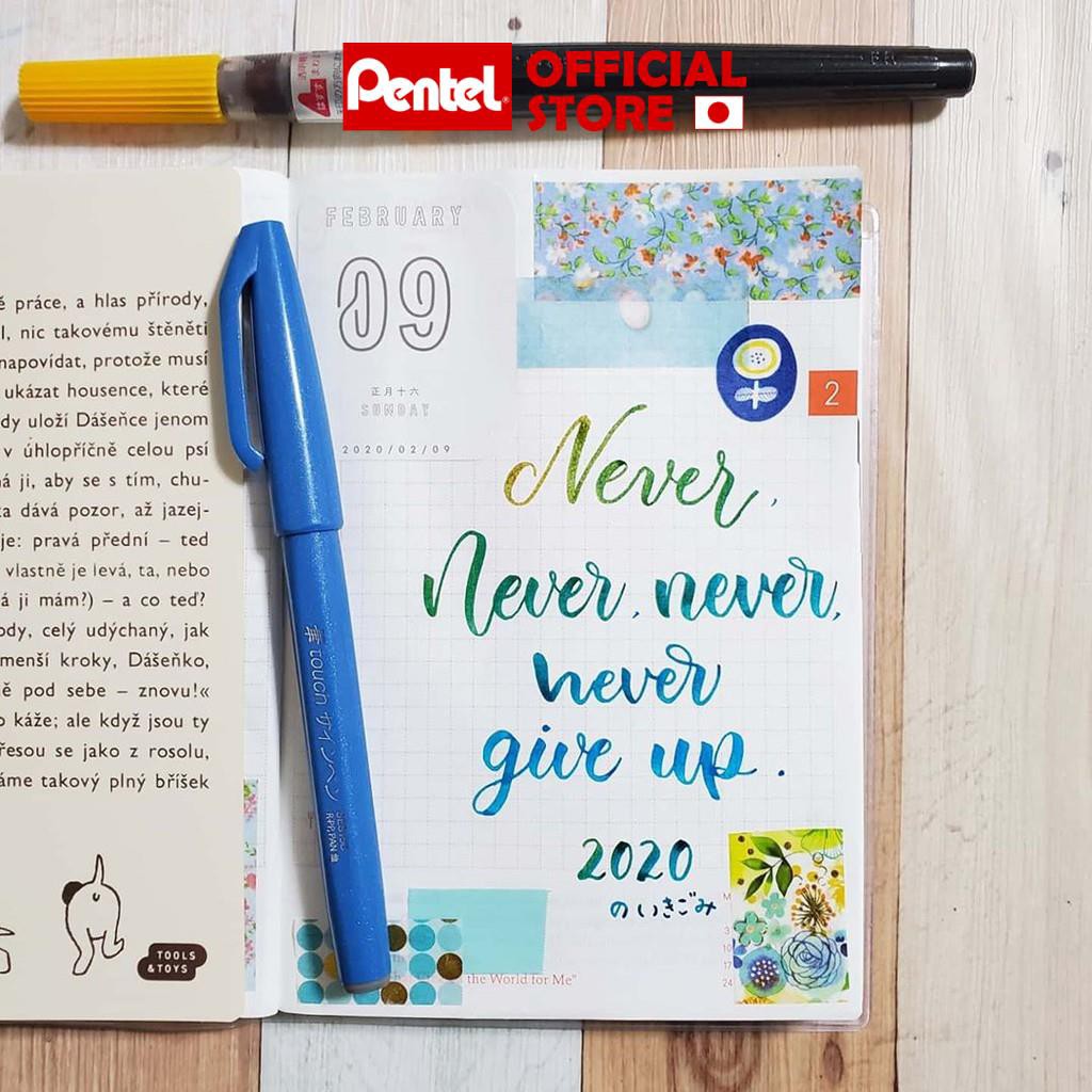 Bút Viết Thư Pháp Brush Sign Pen Pentel - SES15C - 12 Màu Cơ Bản